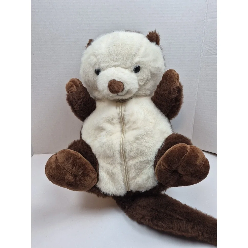 Vintage Sea Otter Plush with 3 Baby Pups Zipper Belly Stuffed Animal‎ Toy 16